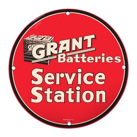 Vintage Grant Batteries Service Station Sign - A Collector's Dream