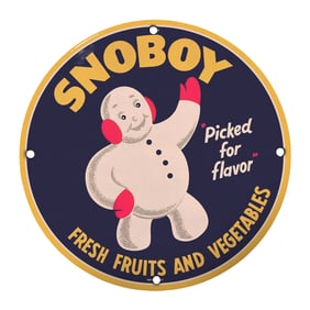 Vintage Snoboy Sign: Fresh Fruits and Vegetables - A Taste of Nostalgia