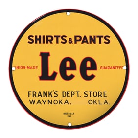 Vintage Lee Shirts & Pants Sign: A Nostalgic Collectible for Fashion Enthusiasts