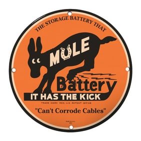 Vintage Mule Battery Sign: A Unique Addition for Collectors and Home Decor Enthusiasts