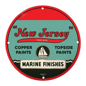 "New Jersey" Copper Paints and Marine Finishes Vintage Sign for Sale