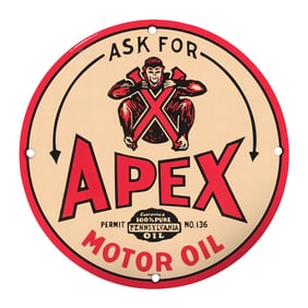 Vintage Apex Motor Oil Sign: A Collector's Gem for Automotive Enthusiasts