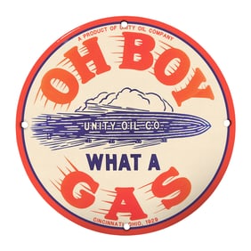 Vintage Unity Oil Company Sign - A Retro Treasure for Collectors and Enthusiasts