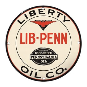 Vintage Liberty Oil Co. Sign - 100% Pure Pennsylvania Oil Collectible