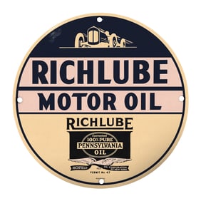 Vintage Richlube Motor Oil Sign ? Ideal for Collectors and Garage Decor
