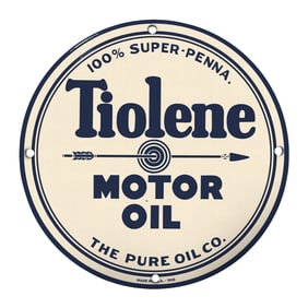 Vintage Tiolene Motor Oil Sign - Classic Advertising Memorabilia for Collectors