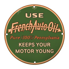 Vintage French Auto Oil Sign: A Retro Automotive Decor Classic for Collectors