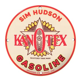 Vintage Kanotex Gasoline Sign ? Collectible Americana Art for Bidding Enthusiasts
