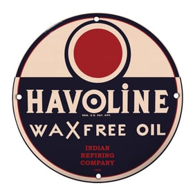 Vintage Havoline Wax Free Oil Sign - A Collector's Gem from Indian Refining Company