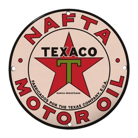 Vintage Texaco Nafta Motor Oil Sign: Classic Americana for Collectors