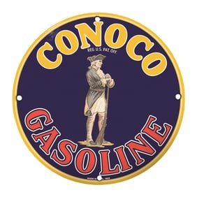 Rare Conoco Gasoline Vintage Sign: A Collector's Treasure for Antique Gas Station Memorabilia