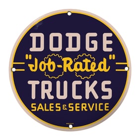 Vintage Dodge Job-Rated Trucks Sign for Sale - Perfect for Collectors and Enthusiasts