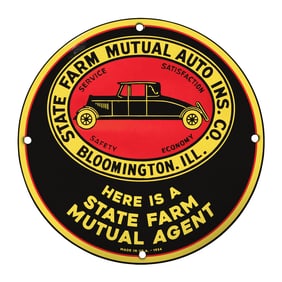 Vintage State Farm Mutual Auto Sign: Classic Collectible Advertising Piece