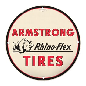 Vintage Armstrong Rhino-Flex Tires Sign - Retro Automotive Collectible