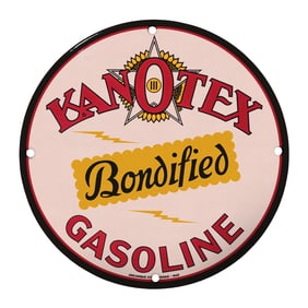 Vintage Kanotex Gasoline Advertising Sign - A Unique Collector's Item from 1945