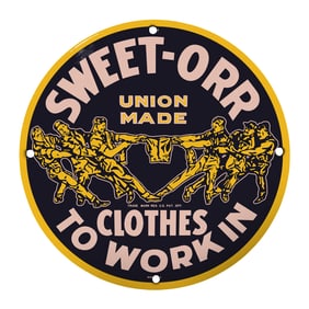 Vintage Sweet-Orr Union Made Work Clothes Sign - Collectible Advertising Memorabilia
