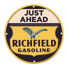 Vintage Richfield Gasoline Sign ? A Nostalgic Collector's Item for Automobile Enthusiasts
