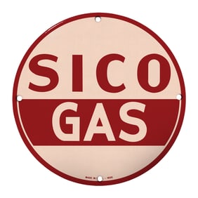 Vintage SICO Gas Sign - A Retro Collector's Item for Enthusiasts and Decor Lovers