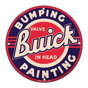 Vintage Buick Bumping Valve Sign - Classic Auto Paint Art for Garage and Man Cave