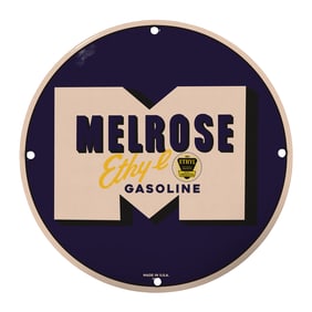 Vintage Melrose Ethyl Gasoline Sign - Iconic American Collectible for Bidding