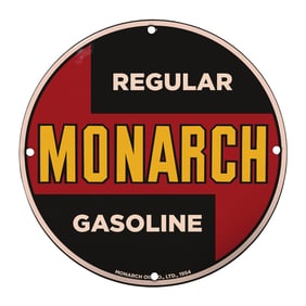 Vintage Monarch Gasoline Sign ? Classic Collectible for Oil and Gas Enthusiasts