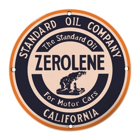 Vintage Standard Oil Zerolene Sign - Iconic Collectible for Motor Car Enthusiasts