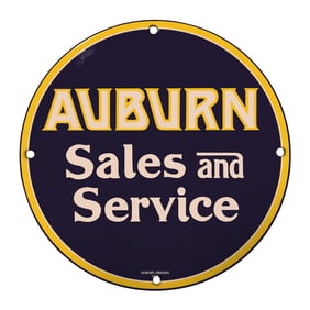 Vintage Auburn Sales and Service Sign - Classic Auto Memorabilia for Collectors