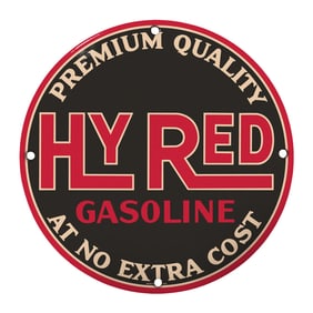 Vintage HY RED Gasoline Sign - Premium Quality Display for Collectors and Enthusiasts
