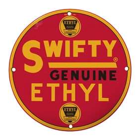 Vintage Swifty Ethyl Gasoline Advertising Sign - Classic American Collectible
