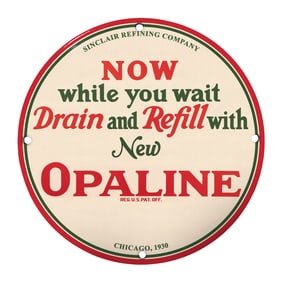 Vintage Sinclair Refining Company Opaline Sign from 1930: A Collector's Dream