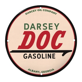 Vintage Darsey Oil Company DOC Gasoline Sign - Classic Collectible for Oil and Gas Enthusiasts