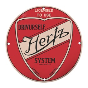 Vintage Hertz Drivurself Sign: A Classic Automotive Collectible for Enthusiasts