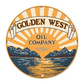 Vintage Golden West Oil Company Sign - A Nostalgic Piece for Collectors and Enthusiasts