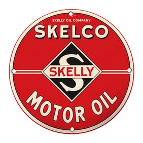 Vintage Skelly Motor Oil Sign: Iconic American Collectible for Bidding