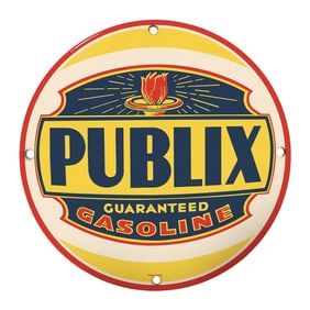 Vintage Publix Guaranteed Gasoline Sign - Perfect for Collectors and Home Decor