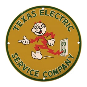 Vintage Texas Electric Service Company Sign ? Unique Collectible for Enthusiasts