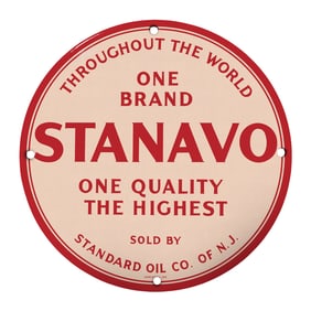 Vintage Stanavo Oil Sign: A Rare Collectible Piece from Standard Oil Co. of N.J.