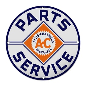 Authentic Allis-Chalmers Parts Service Sign - Vintage Style Collectible