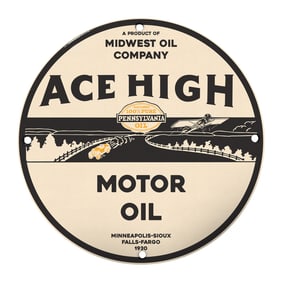 Vintage Ace High Motor Oil Sign ? A Nostalgic Tribute to Classic American Motoring
