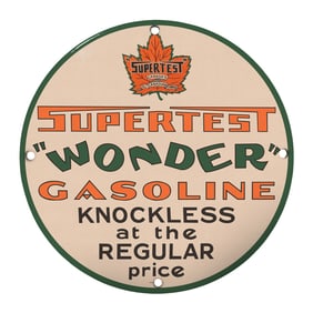 Vintage Supertest Wonder Gasoline Sign - A Collector's Dream for Nostalgic Enthusiasts