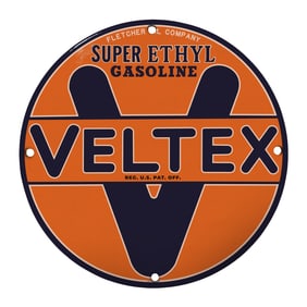 Vintage Veltex Super Ethyl Gasoline Sign ? A Collector's Dream for Gas Station Memorabilia
