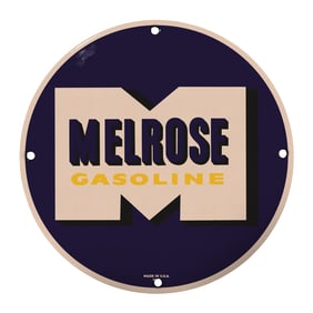 Authentic Vintage Melrose Gasoline Sign ? Perfect for Collectors and Auto Enthusiasts
