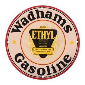 Vintage Wadhams Gasoline Sign with Ethyl - A Must-Have for Collectors