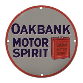 Vintage Oakbank Motor Spirit Sign: Perfect Nostalgic Decor for Collectors and Enthusiasts