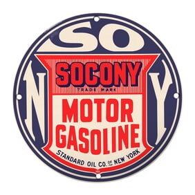 Vintage Socony Motor Gasoline Sign: A Timeless Piece of Americana for Collectors