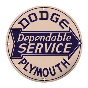 Vintage Dodge Plymouth Dependable Service Sign - Classic Automotive Decor for Enthusiasts