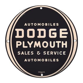Vintage Dodge Plymouth Sales & Service Sign ? A Classic Automobile Collectible