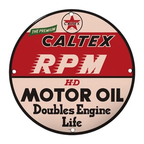 Vintage Caltex RPM Motor Oil Sign: A Classic Collectible for Oil and Gas Enthusiasts