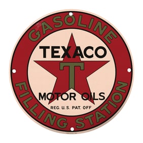 Vintage Texaco Gasoline Filling Station Sign - Classic American Collectible