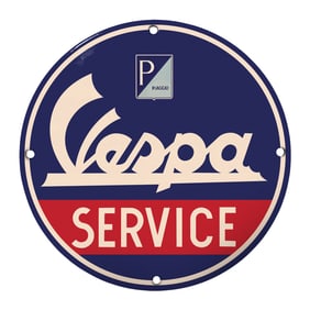 Vintage Vespa Service Sign: A Timeless Icon for Motorcycle Enthusiasts